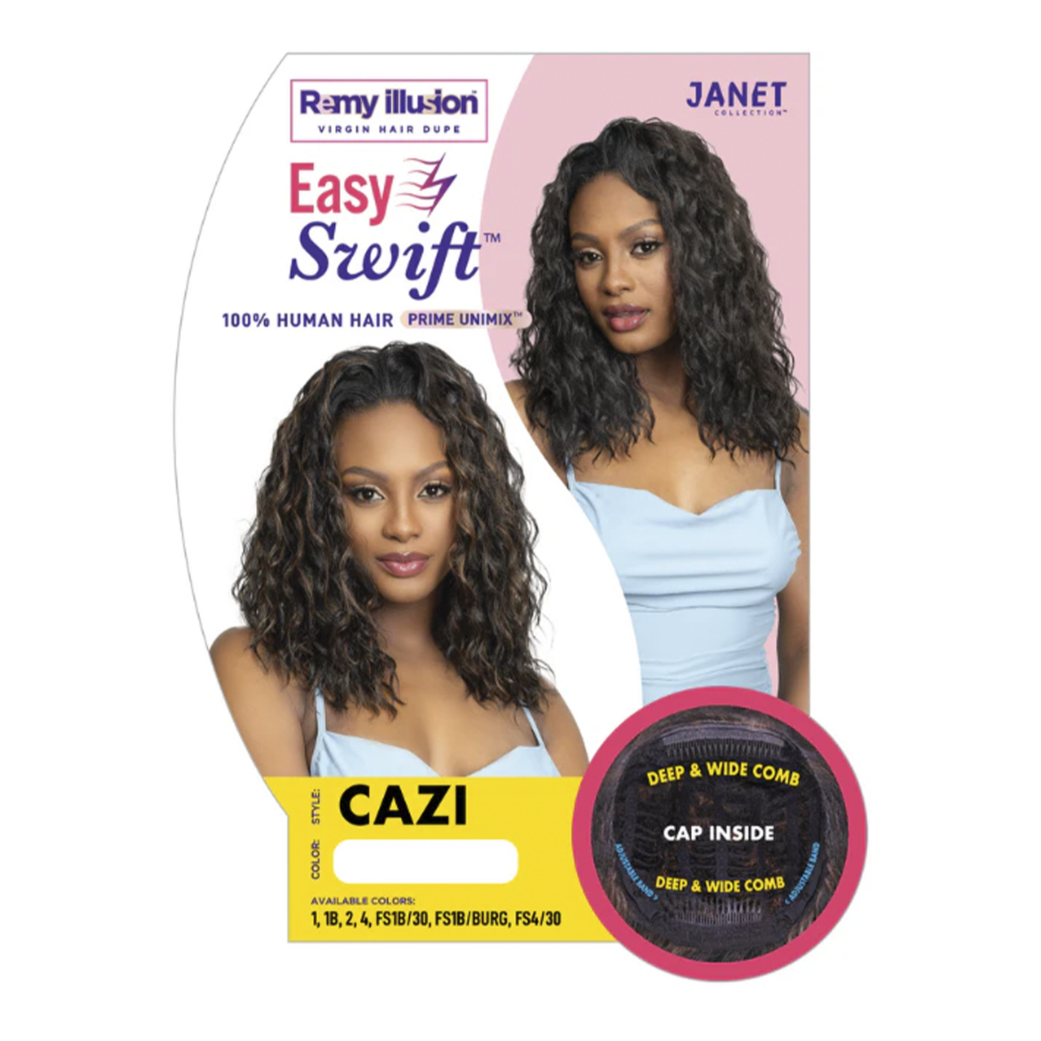 Janet Collection Human Hair Prime Unimix Wig Remy Illusion Cazi
