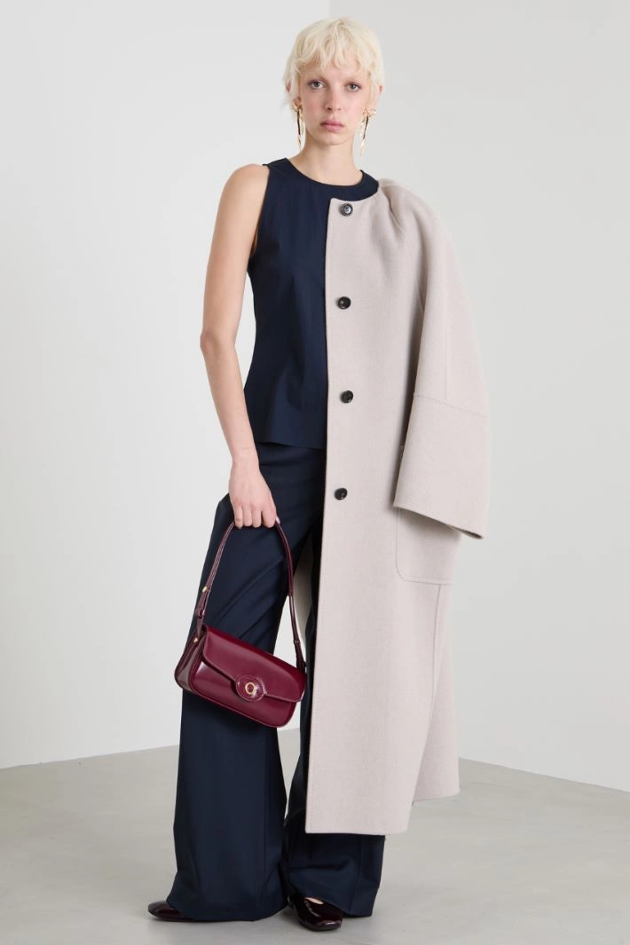 Wool palazzo trousers - NIGHT BLUE