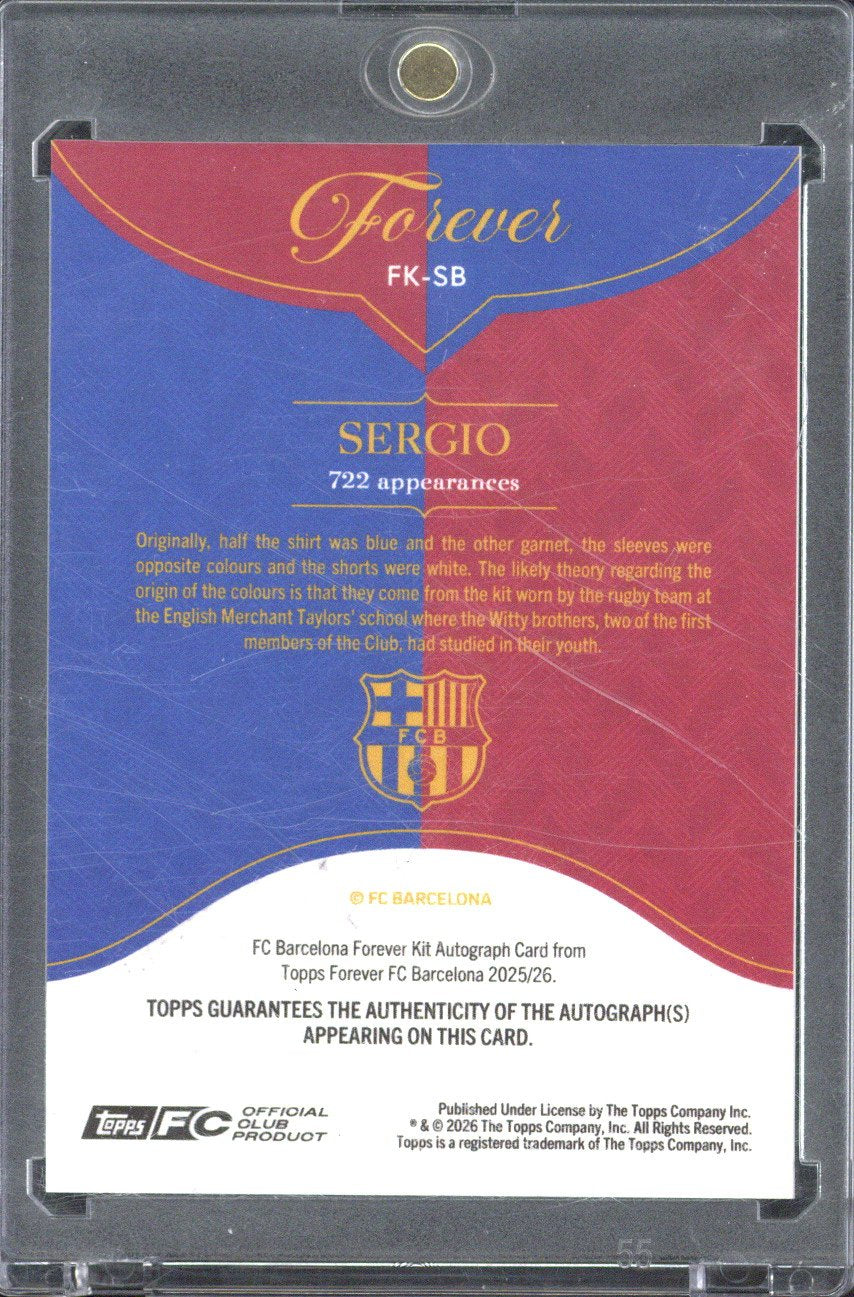 2026 Topps FC Barcelona Forever Sergio Busquets Autograph /99 #FK-SB