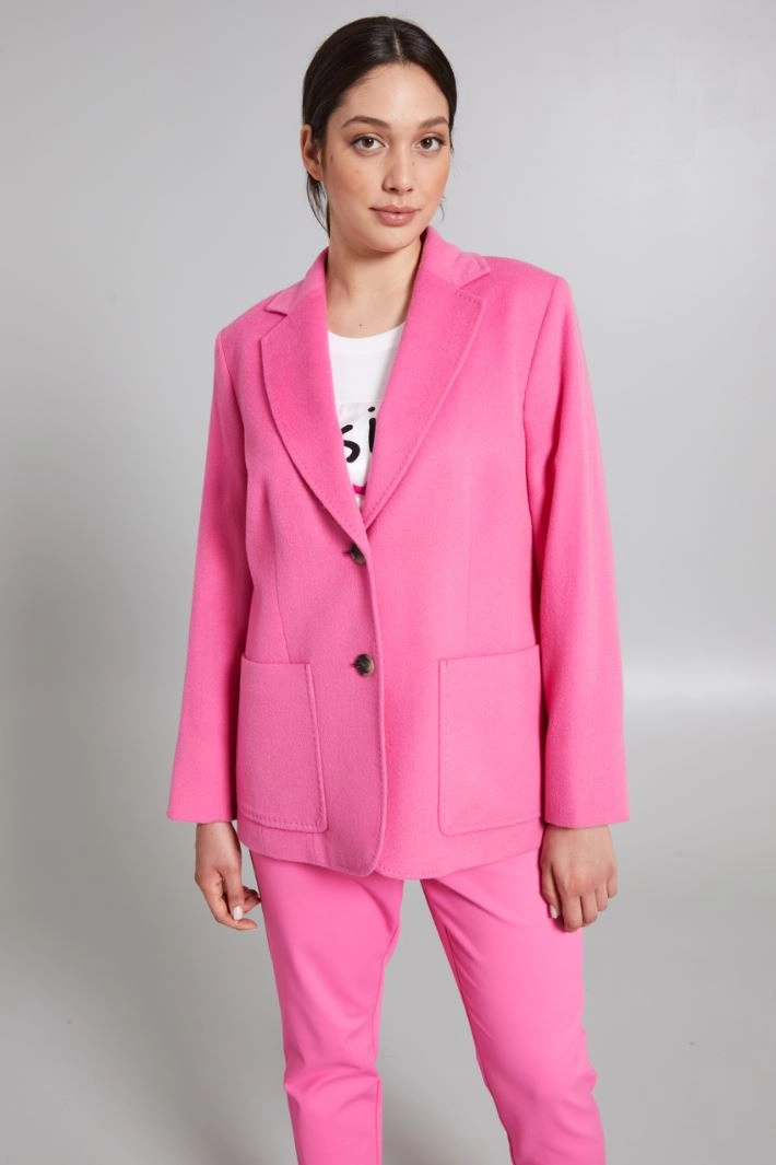 Pure wool drap jacket - FUCHSIA