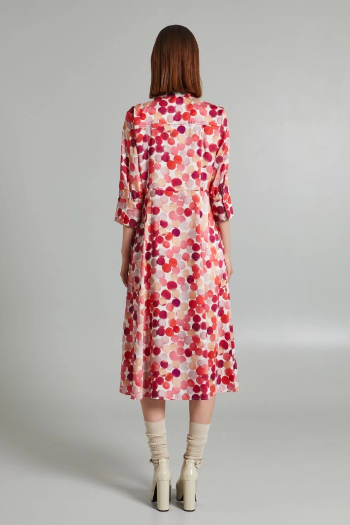 All-over printed dress - FUCHSIA WHITE