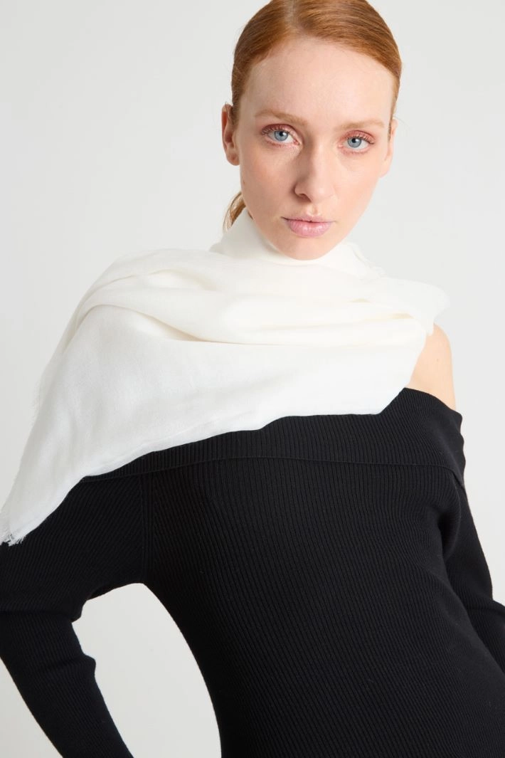 Fringed Shawl - WHITE