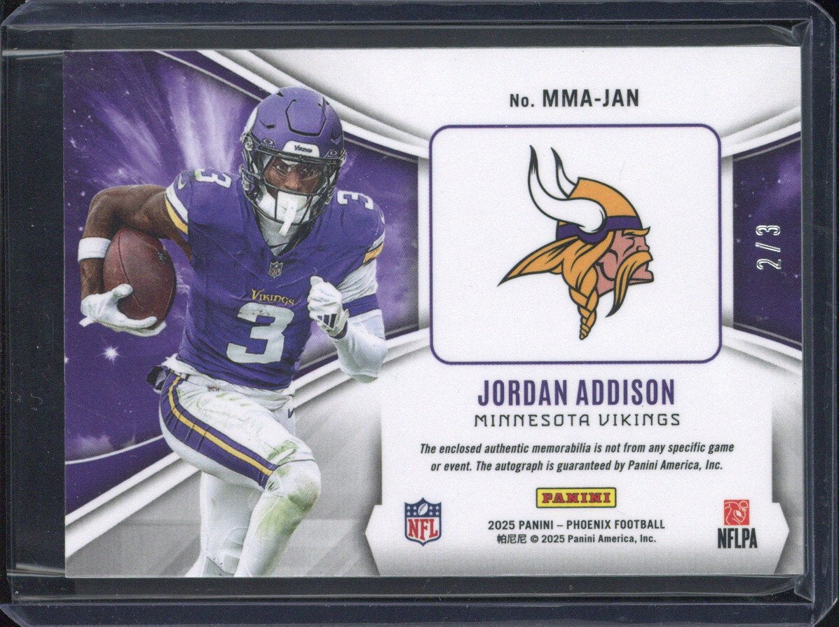 2025 Panini Phoenix Football Jordan Addison Autograph Patch /3