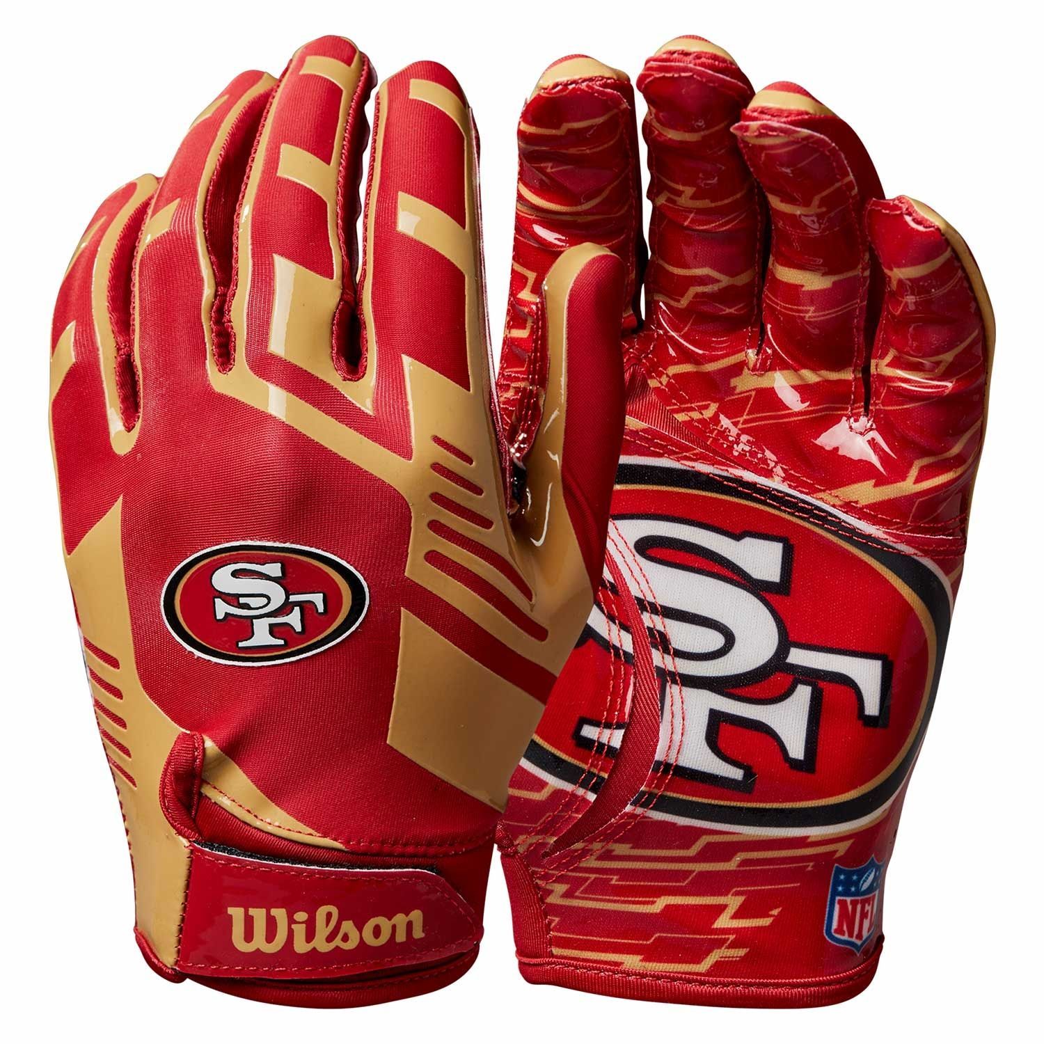 San Francisco 49ers Wilson Youth Stretch-Fit NFL Receivers Gloves (KIDS)