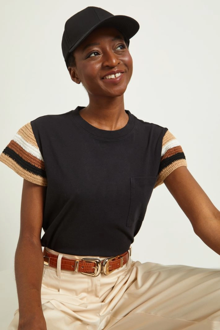 Cotton baseball cap - BLACK