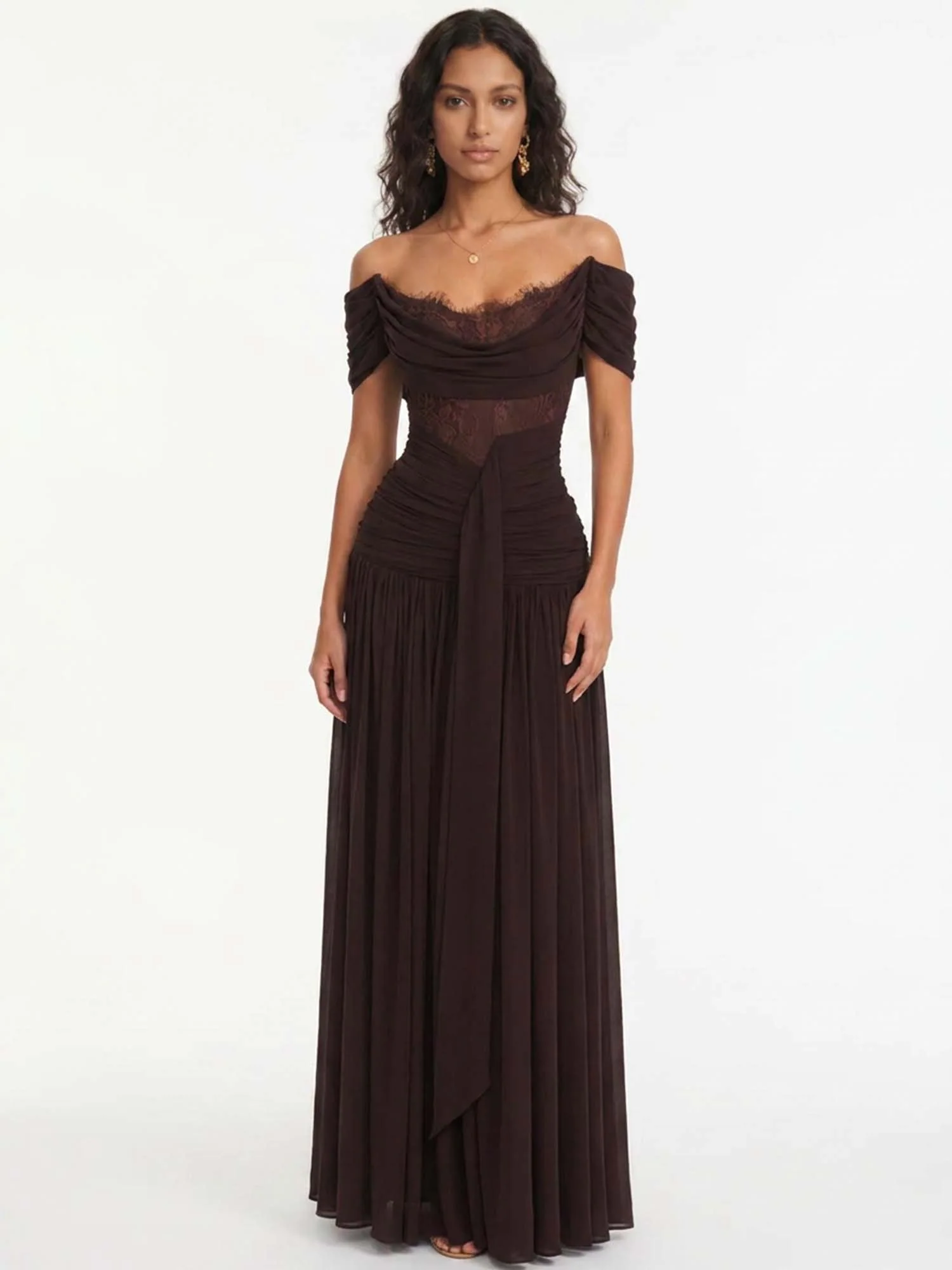 Soft Shadow Flow Maxi Dress