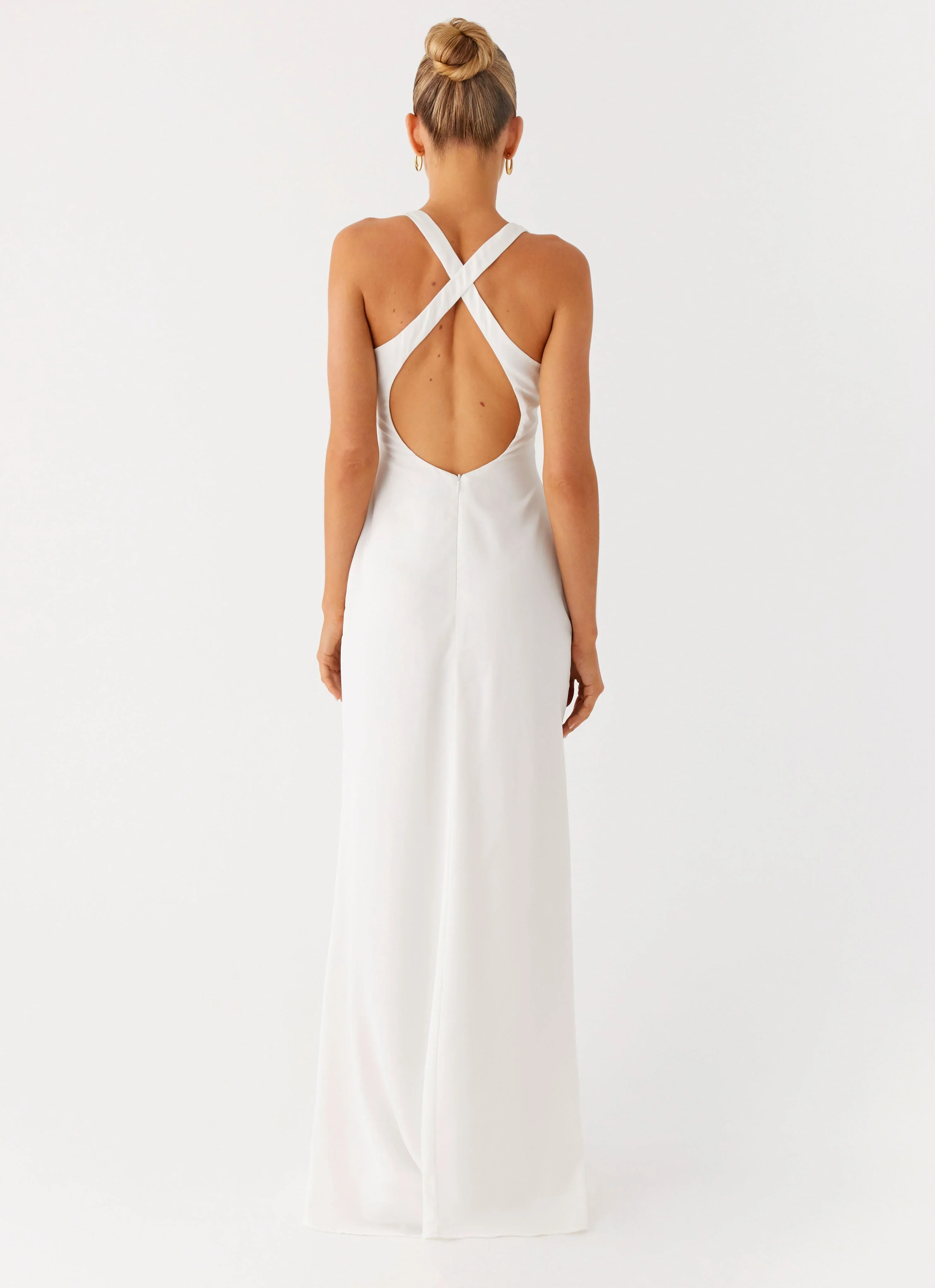 Desi Halterneck Maxi Dress - White