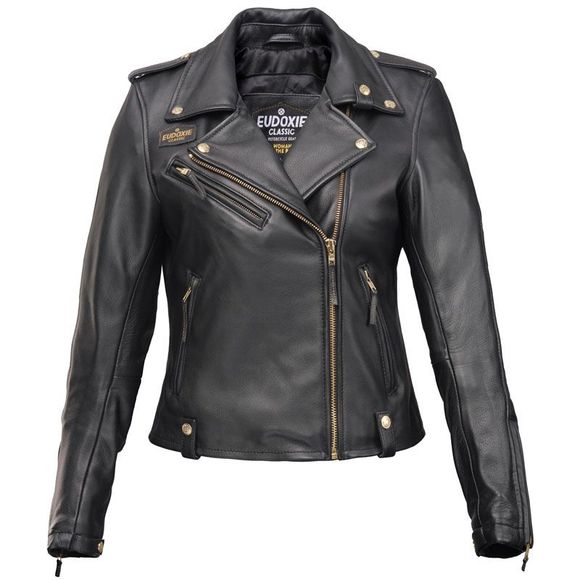 Eudoxie Flower - Black Motorcycle JacketRef: EUD0015