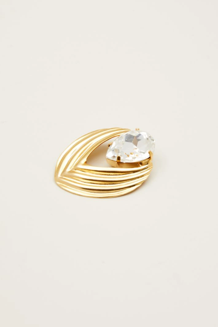 Rhinestone earrings - GOLD