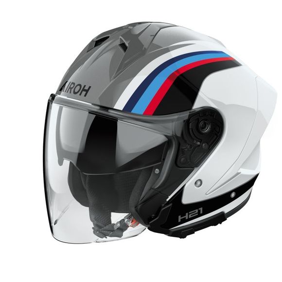 Airoh H 21 Jet Helmet - ARROW - White / BlueRef : AR1521