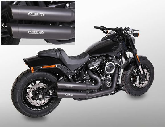 Miller Exhaust Complete Line Black Slashcut TipRef: Mil00940A / Hd-St-Mw8-X12.09