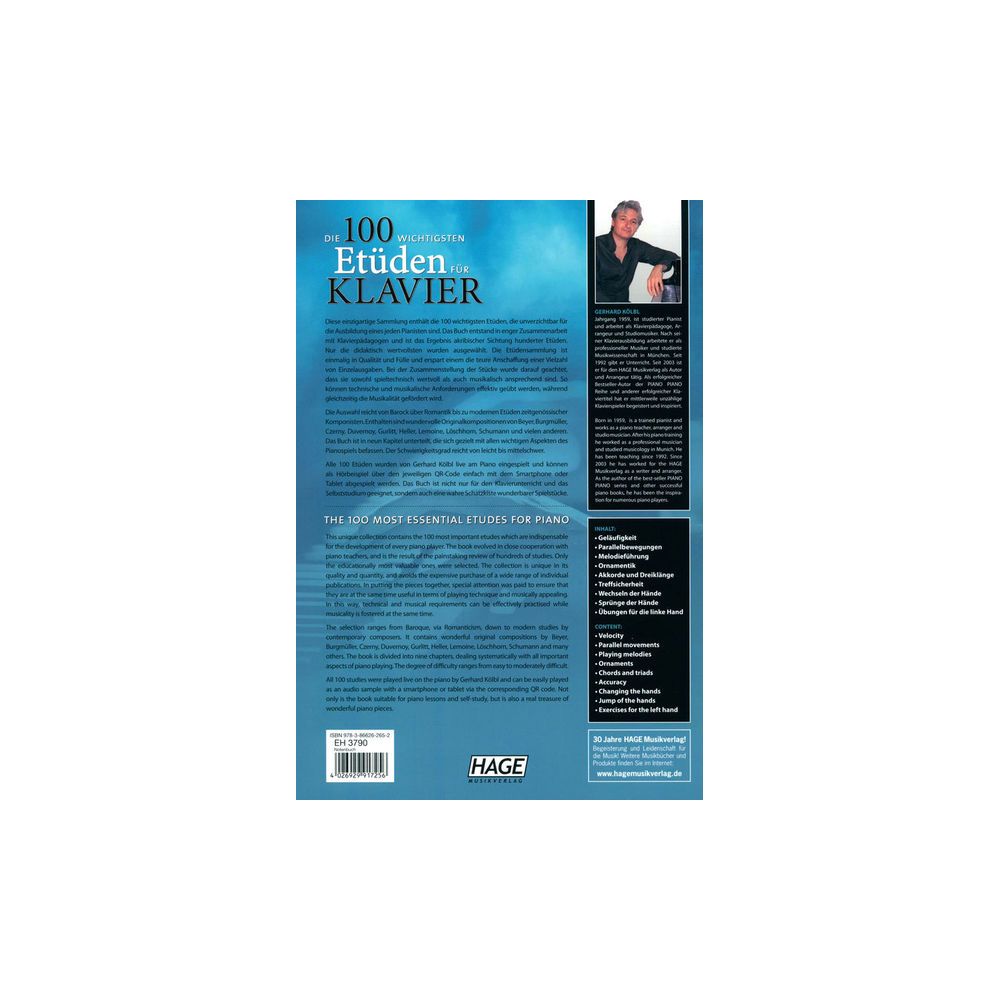 Hage Musikverlag 100 Etudes Piano – Thomann Ireland