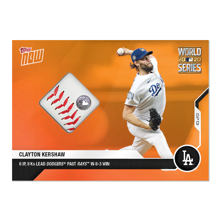 Game-used Ball Relic # to 5 - Clayton Kershaw - MLB TOPPS NOW® Card 450B