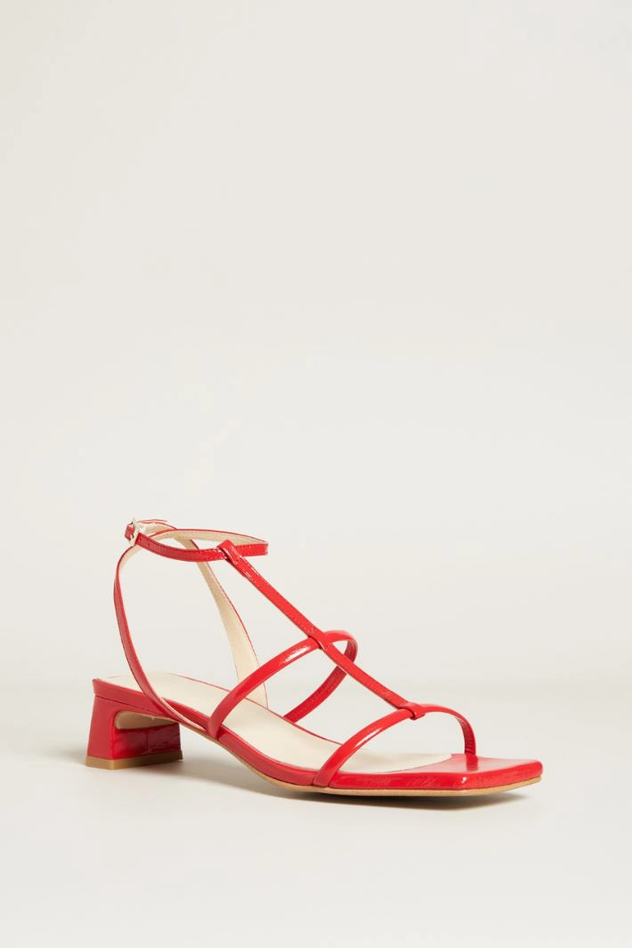 Heeled sandals - RED