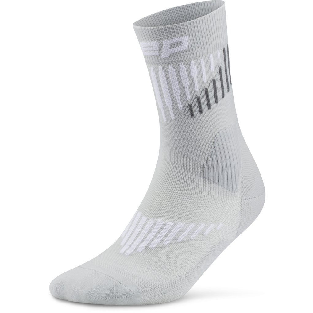 CEP Core Run Merino Mid Cut Compression Socks Men - grey/white