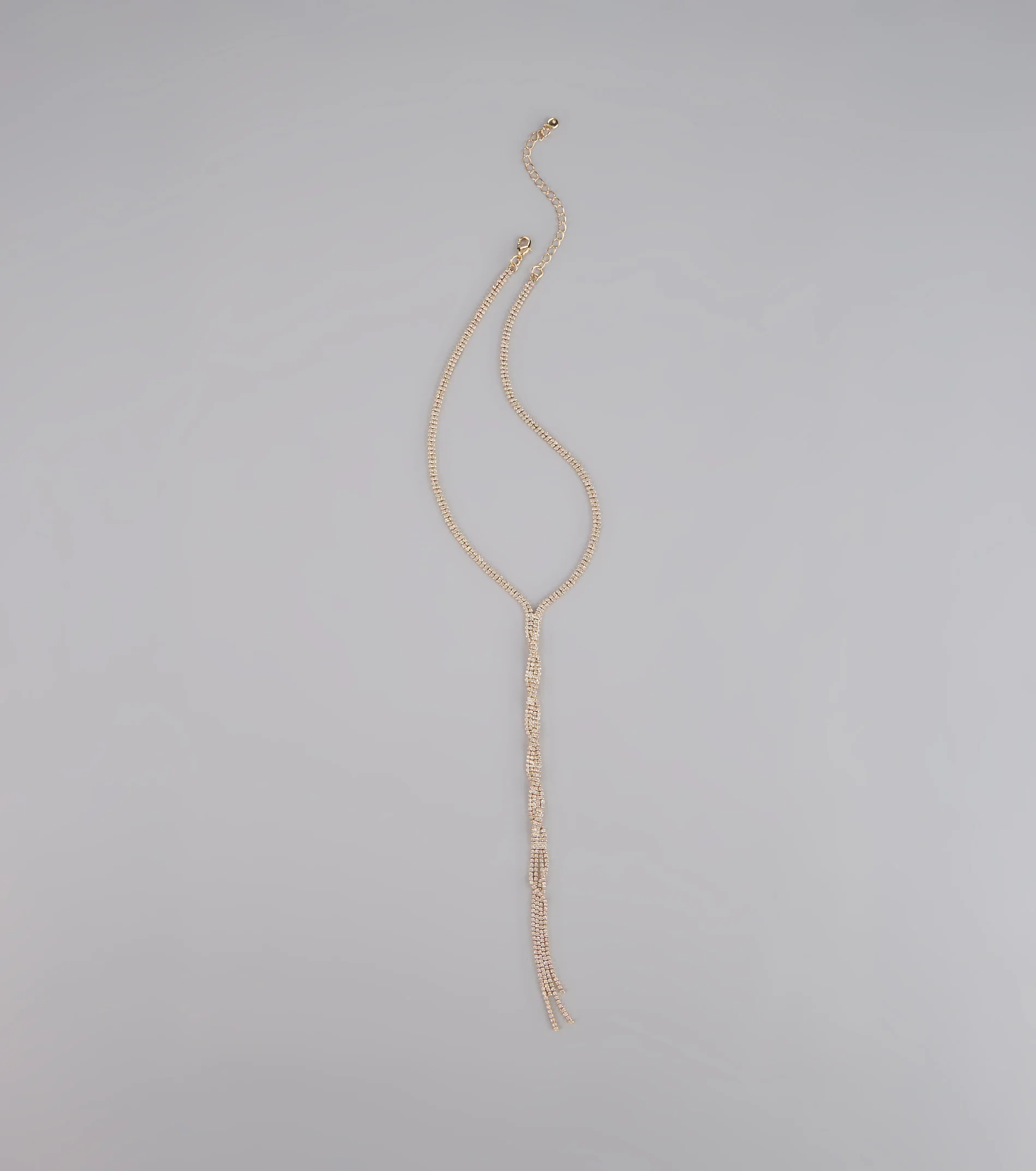 Endless Sparkle Rhinestone Twisted Lariat Necklace