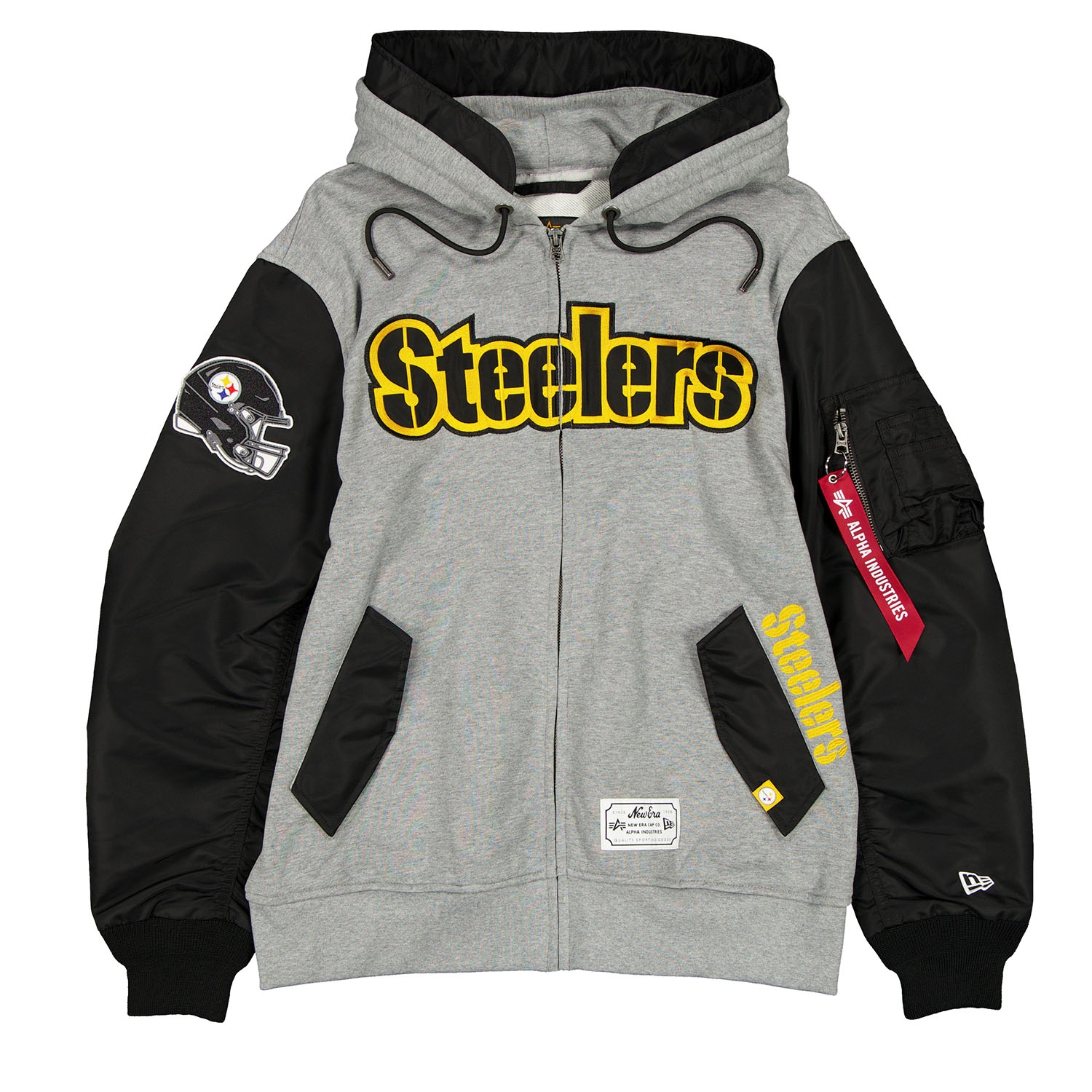 Pittsburgh Steelers Alpha Industries MA-1 NFL Full-Zip Fleece Jacket