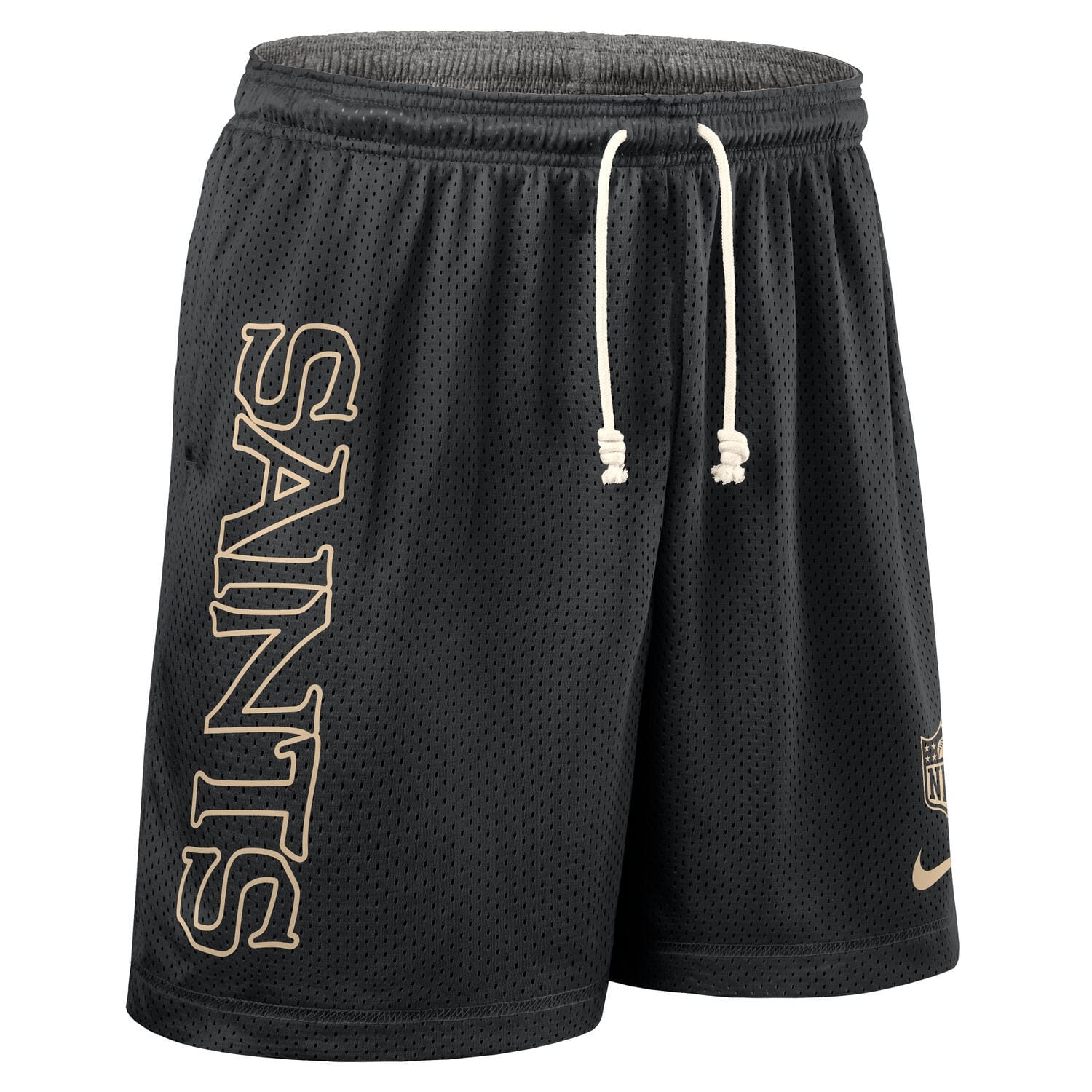 New Orleans Saints 2025 NFL Sideline Reversible Mesh Nike Dri-FIT Shorts Black