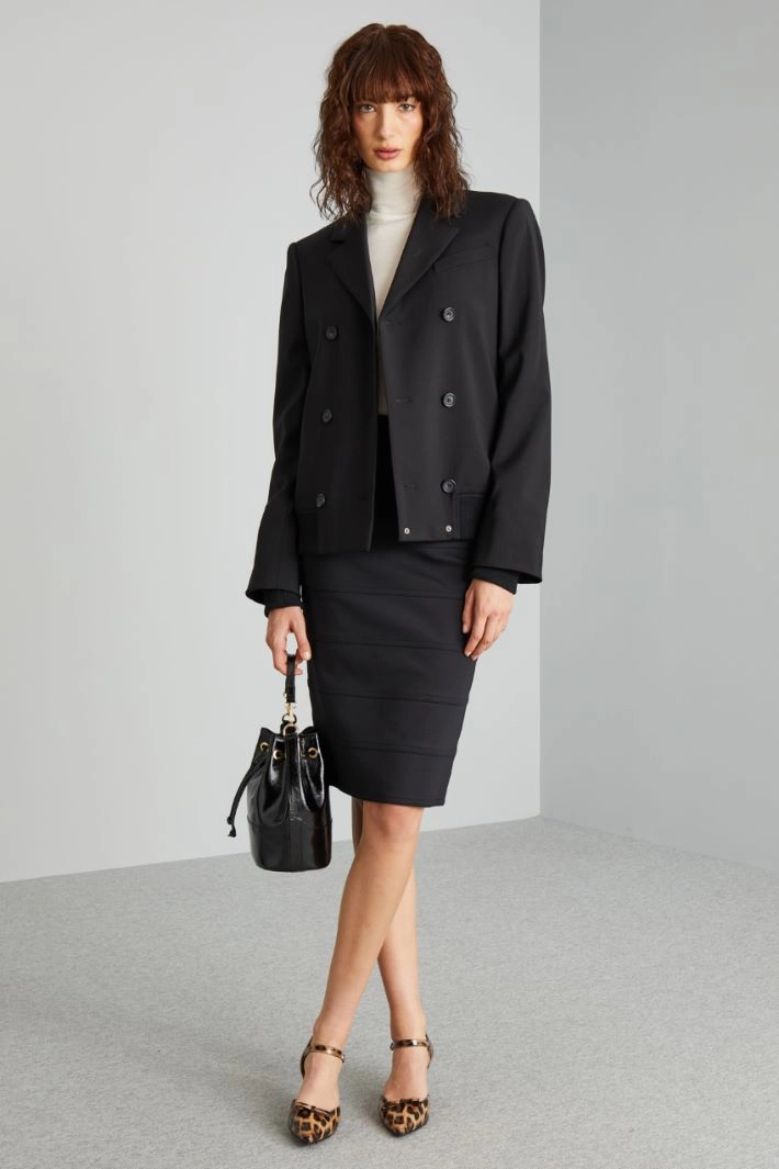 Canvas bomber-style jacket - BLACK