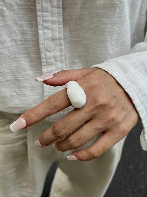 Geometric Shiny Slightly Sheer Rings Accessories
