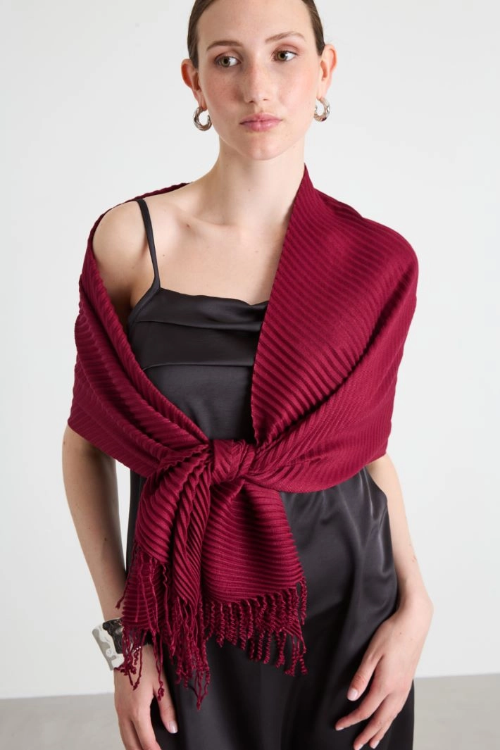 Pleated stole - BORDEAUX