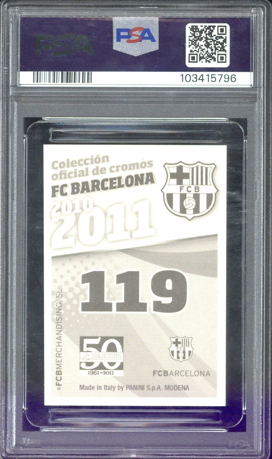 2010-11 Panini Lionel Messi FC Barcelona-Autografo #119 PSA 9