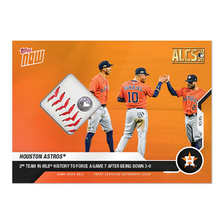 Game-used Ball Relic # to 5 - Houston Astros - MLB TOPPS NOW® Card 426B