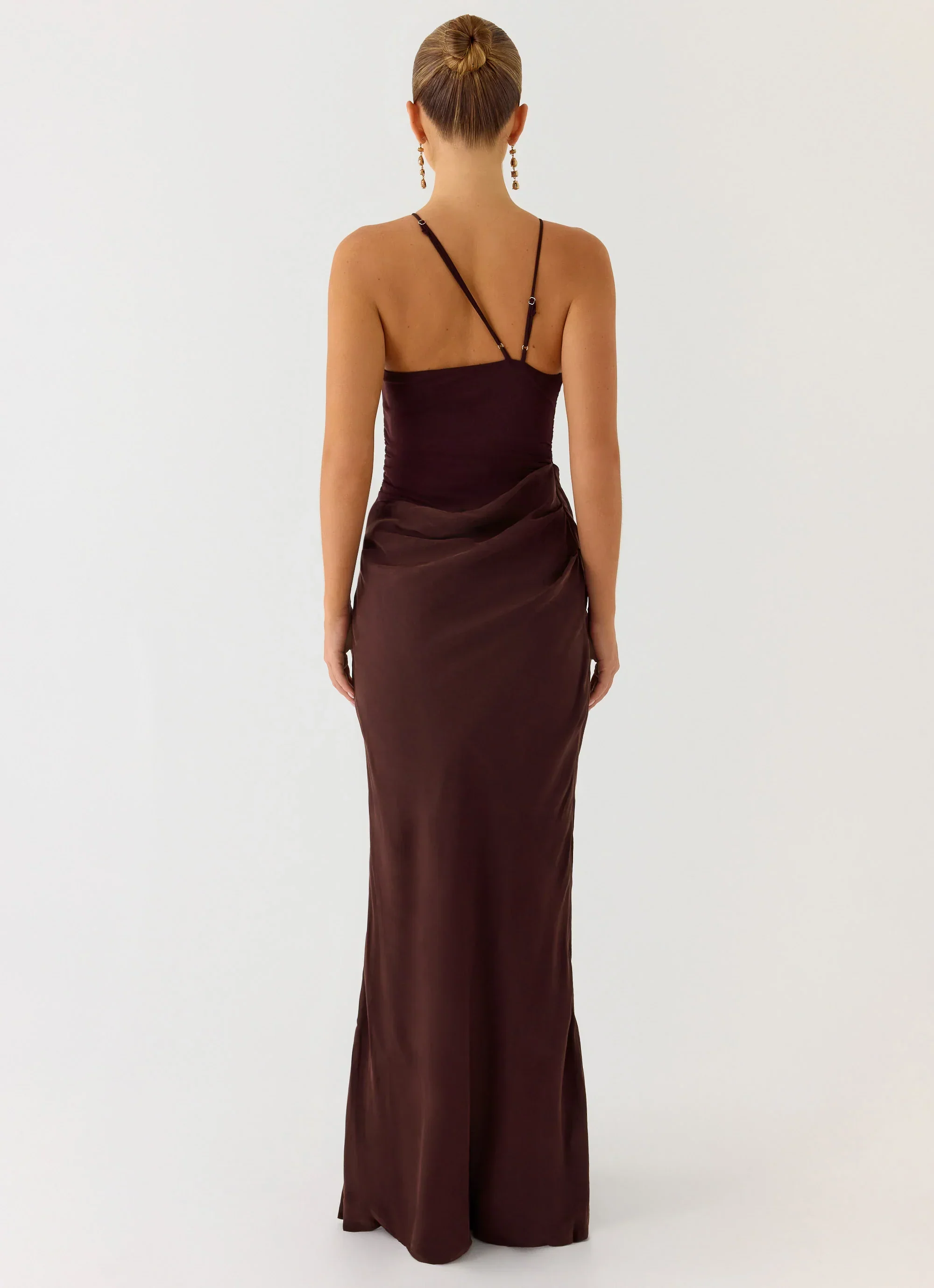 Pristin Cupro Maxi Dress - Cool Chocolate