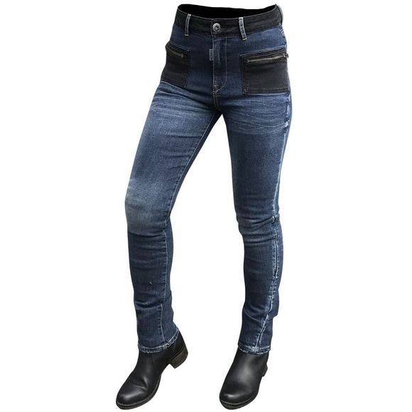 Jean Moto Overlap KARA WASH - Slim - BleuRef : OV0199