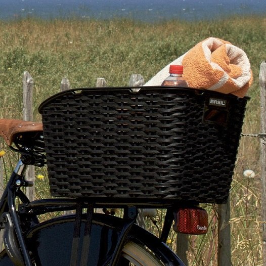 Basil Weave WP Bike Basket - black