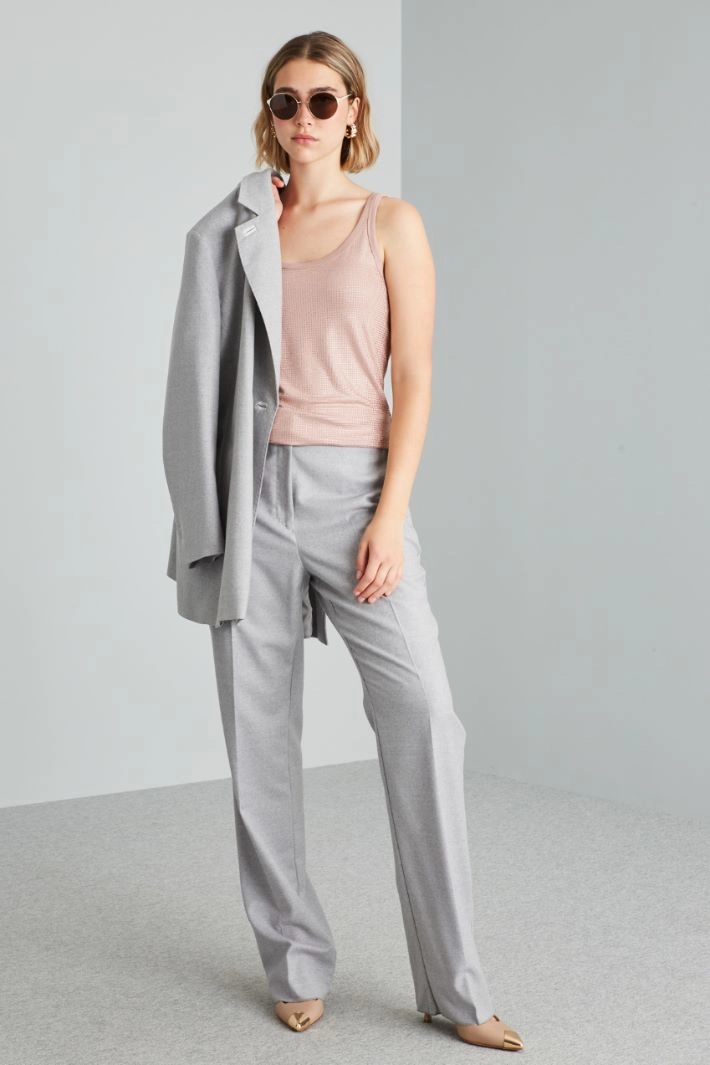 Jersey top with rhinestones - ANTIQUE PINK