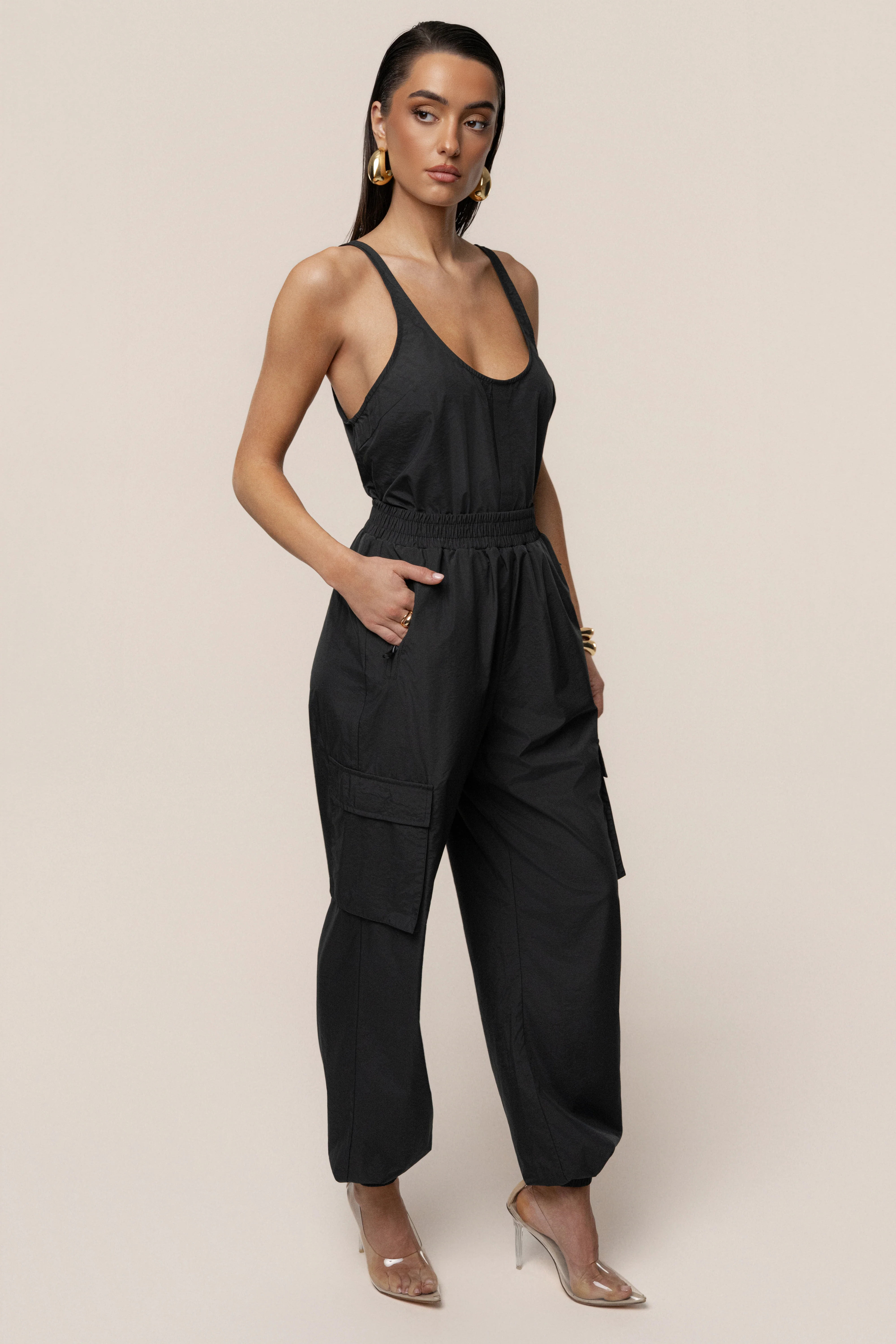 Black Active Scoop Neck Top
