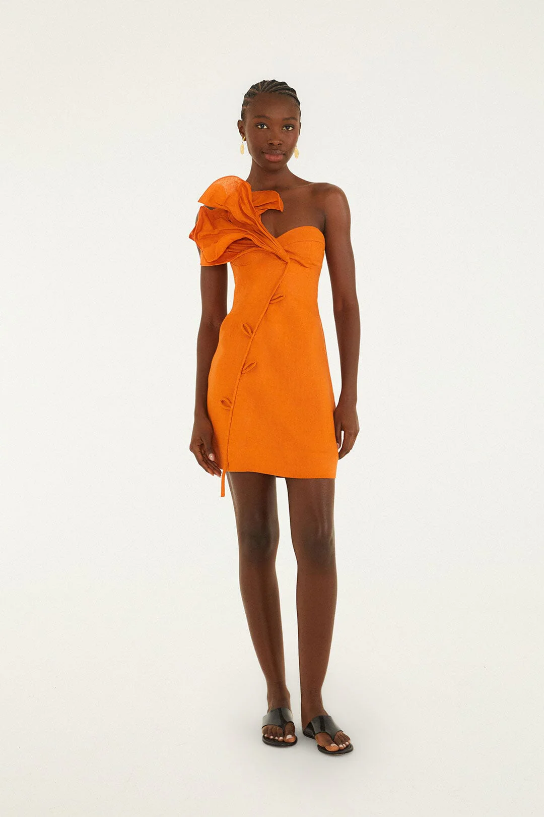Orange Flower Mini Dress