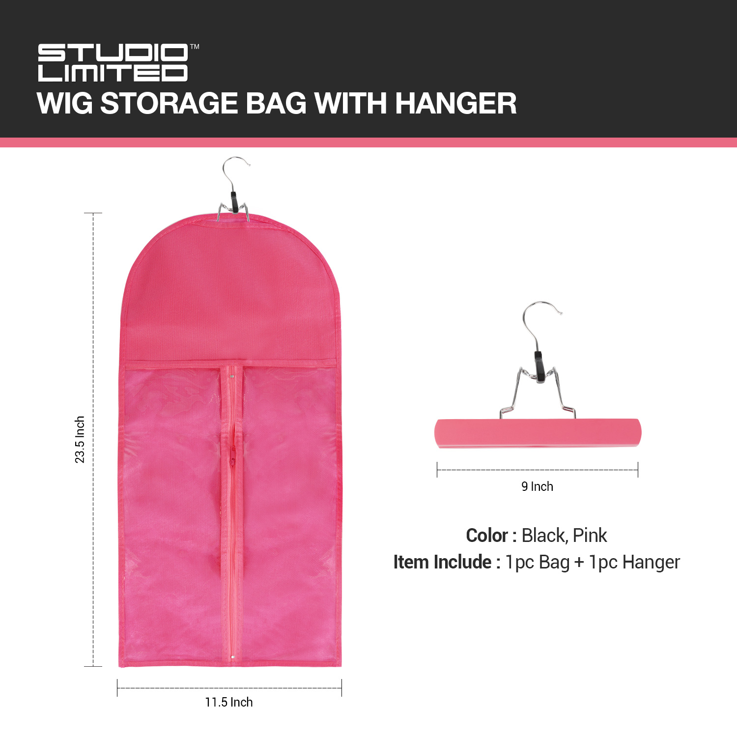 Wig & Hair Extension Holder Hanger with Storage Bag