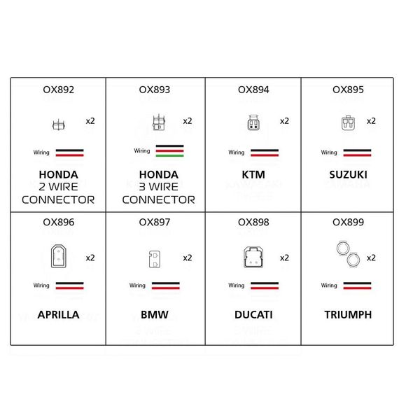 Oxford connectors FOR SPECIFIC Honda TURN SIGNALS (2 wires) Universal - BlackRef: od0094 / ox892
