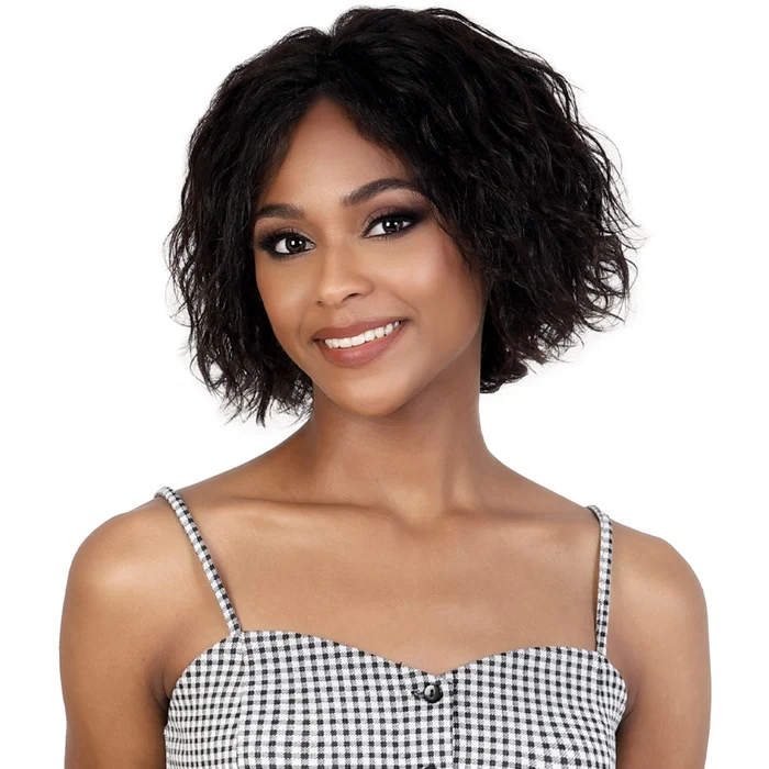 Motown Tress Secret Glueless 100% Virgin Remy Human Hair 13x4 HD Lace Front Wig - FRENCH WAVY BOB 10