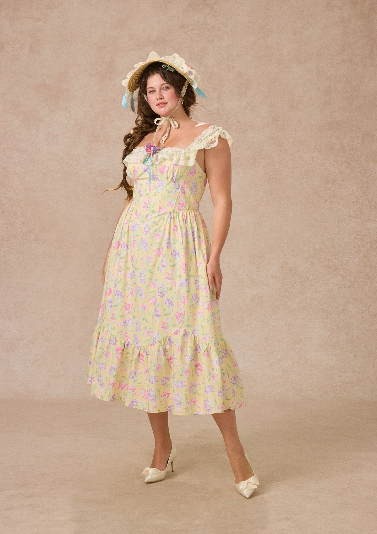 Curve&Plus Honey Tea Garden Dress