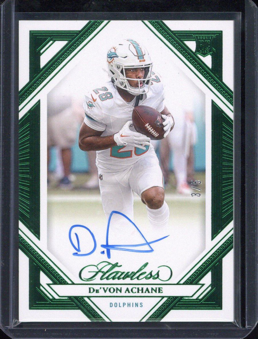 2023 Panini Flawless Football De'von Achane Autograph /5 #RFS-DAC