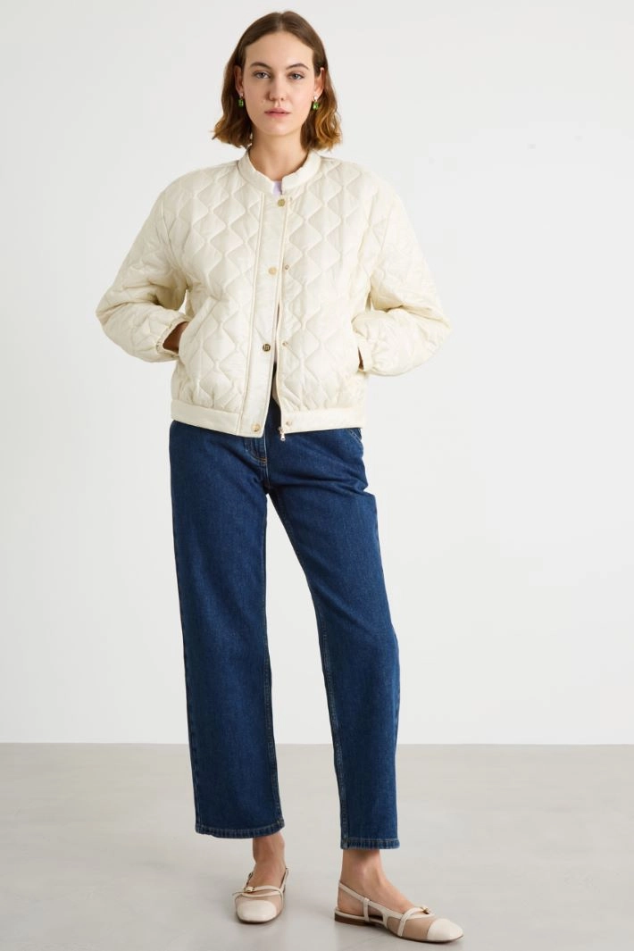 Padded bomber jacket - WHITE
