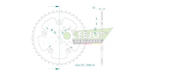 Couronne Esjot 40 dentsROYAL ENFIELD 650 SUPER METEOR 650 - 2024 - 2025Ref : ESJO00073A / 12113067