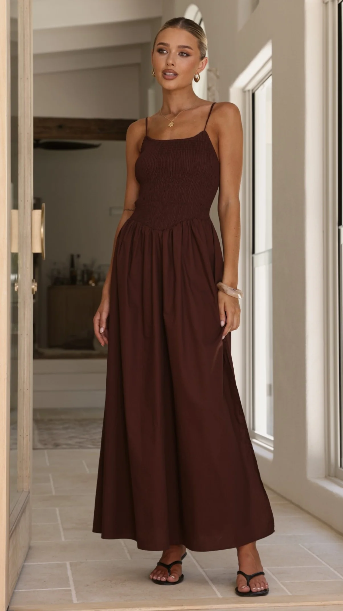 Gena Maxi Dress - Chocolate