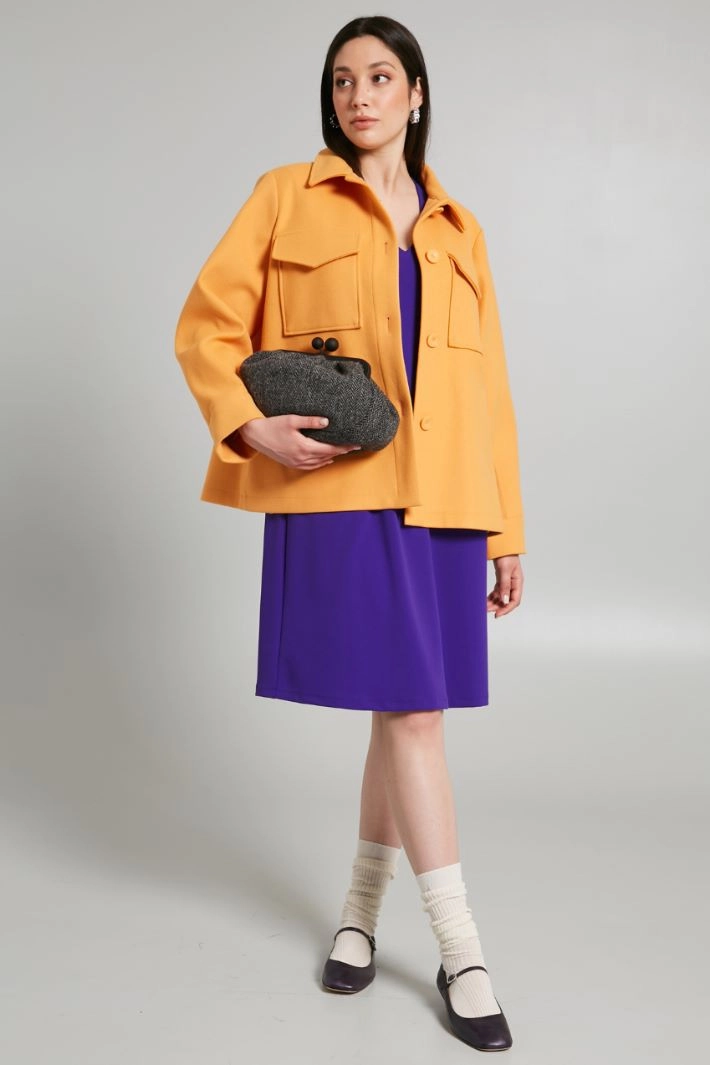 Compact jersey cloth jacket - ORANGE