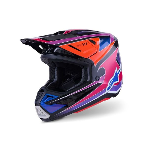 Casque cross Alpinestars S-M7 FUSE 2026 - Bleu / VioletRef : AP4044