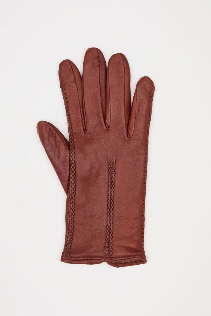 Stitched gloves - TOBACCO