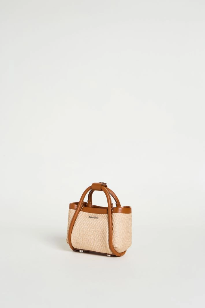 Raffia-effect mini bag - BEIGE BROWN