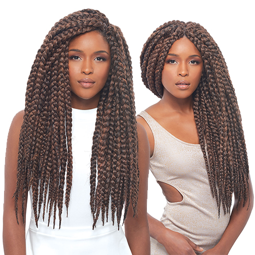Janet Collection Synthetic Hair Crochet Braids 3S Havana Mambo Large Box Braid 24