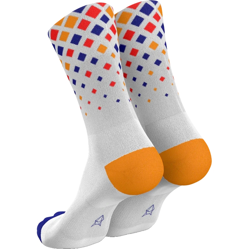 INCYLENCE Running Crystals Socks - White Purple Orange