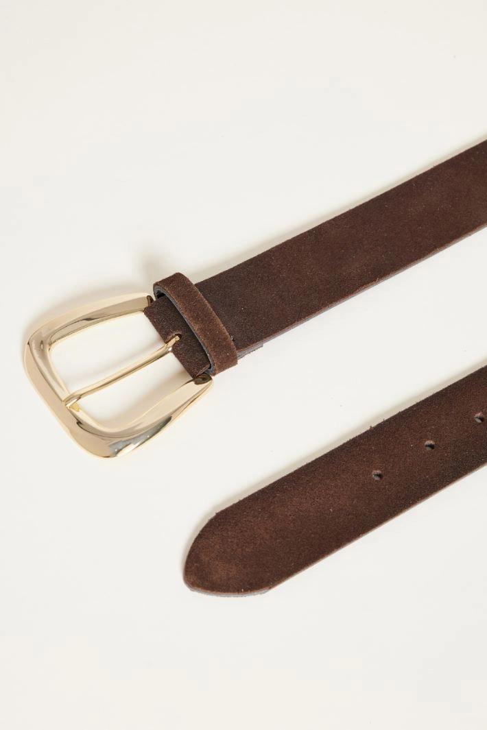 Suede belt - BROWN