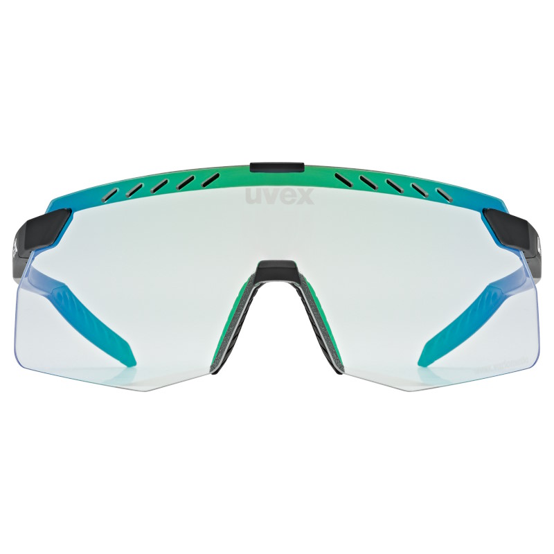 Uvex pace stage s V Glasses - black matt/mirror green