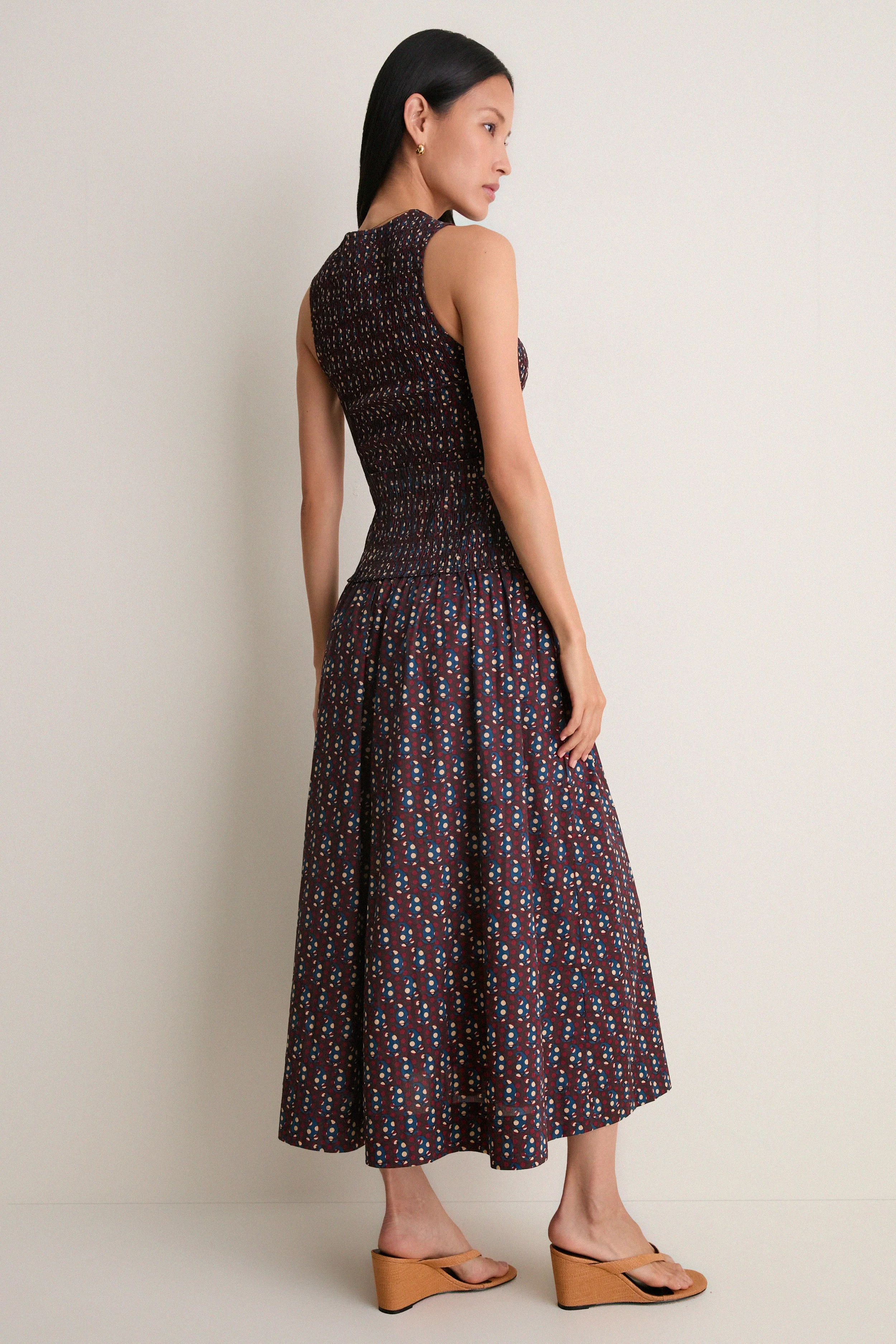 Block Print Polka Siempre Tank Maxi